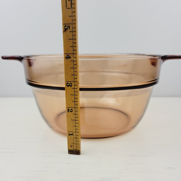 Visions Corning Amber Brown Glass Mixing Bowl Casserole Skillet v20b France 70s - Picture 7 of 8